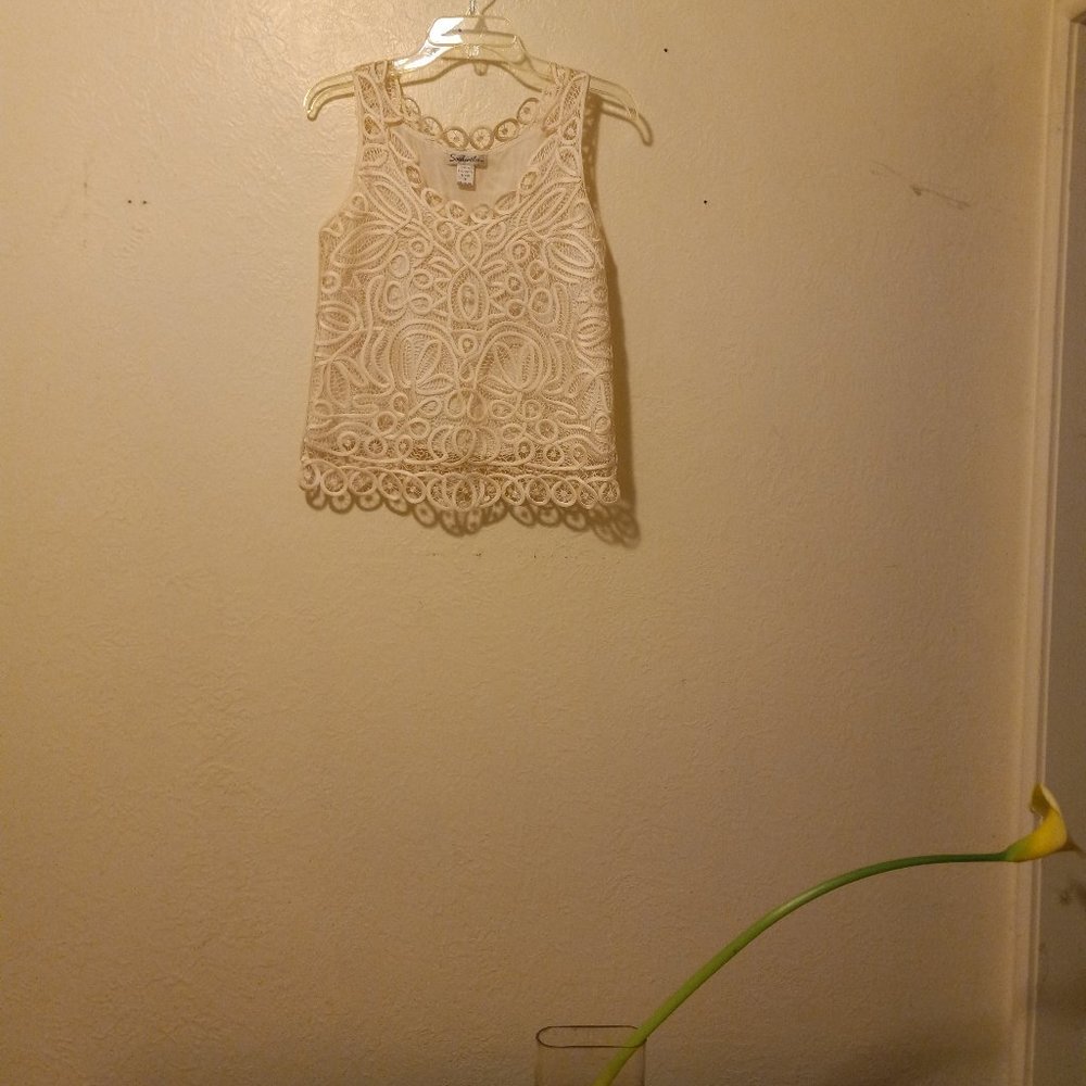 Vintage Handcrocheted Silk Lace Shell